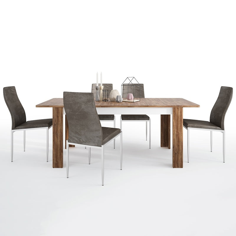 Toledo Extending Dining Table With 4 Chairs by Lavishway | Dining Table Set-33570