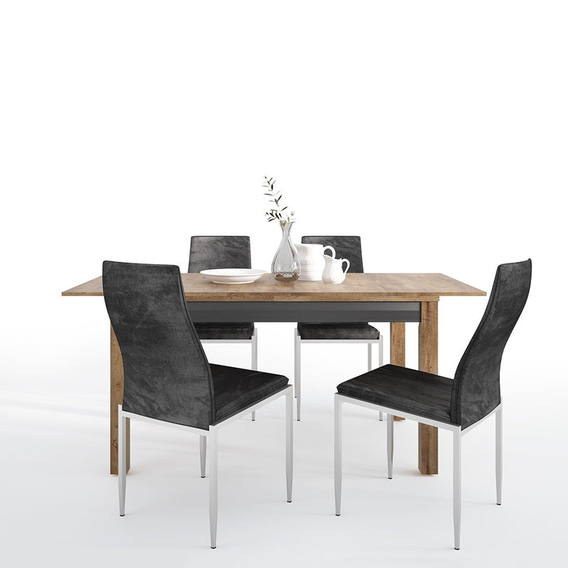 Havana Dining Table with Black 4 Chairs by Lavishway | Dining Table Set-33533