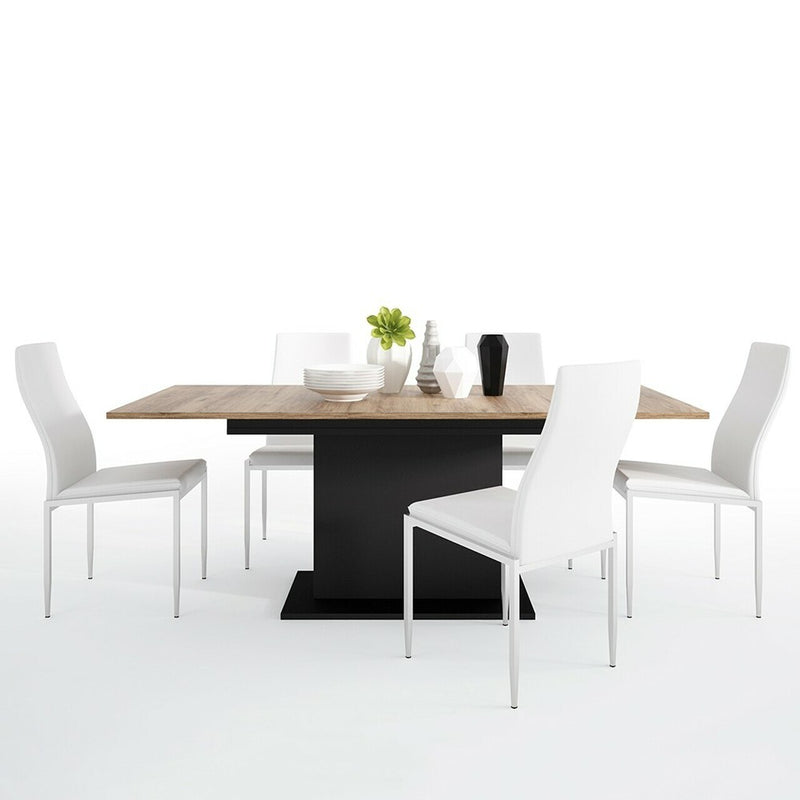 Brolo Extendable Dining Table With 4 Chairs by Lavishway | Dining Table Set-42326