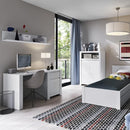 Novi 1 Door 1 Drawer Desk in Alpine White by Lavishway | -41722