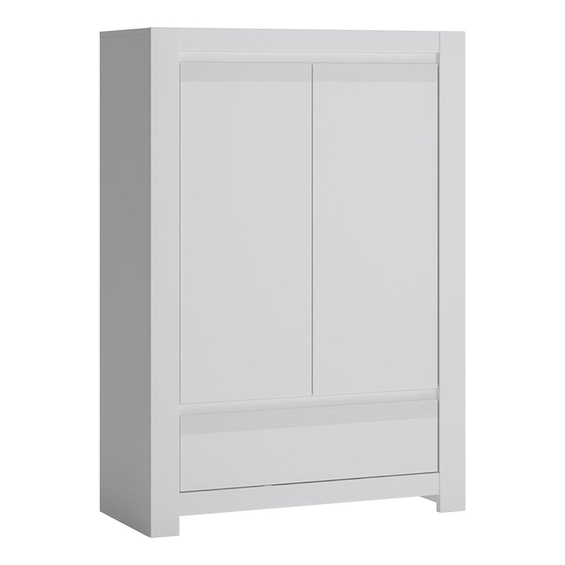 Novi 2 Door 1 Drawer Cabinet in Alpine White by Lavishway | Cupboards-41727