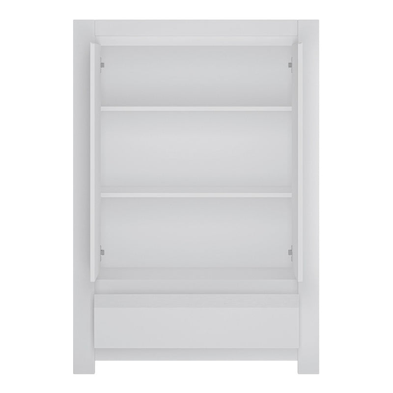 Novi 2 Door 1 Drawer Cabinet in Alpine White by Lavishway | Cupboards-41728