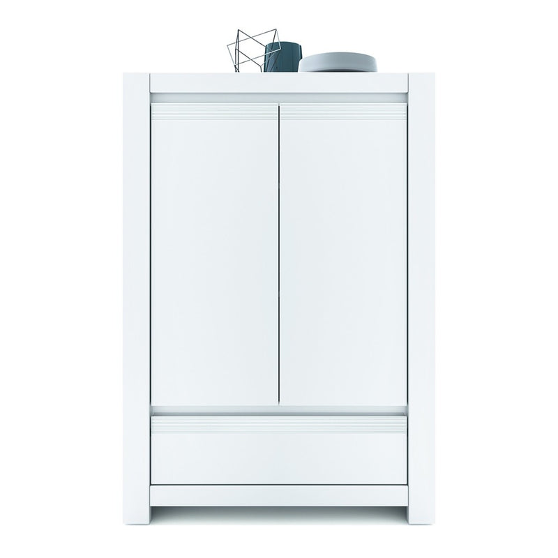 Novi 2 Door 1 Drawer Cabinet in Alpine White by Lavishway | Cupboards-41730