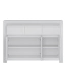 Novi 3 Door 3 Drawer Cabinet in Alpine White by Lavishway | Chest Of Drawers-41733
