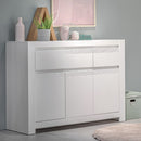 Novi 3 Door 3 Drawer Cabinet in Alpine White by Lavishway | Chest Of Drawers-41731