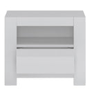 Novi 1 Drawer Bedside Table in Alpine White by Lavishway | Bedside Tables-41757