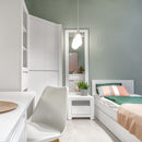 Novi 1 Drawer Bedside Table in Alpine White by Lavishway | Bedside Tables-41758