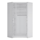 Novi 2 Door Corner Wardrobe in Alpine White by Lavishway | Wardrobe-41716