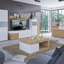 Luci White and Oak 1 Drawer Coffee Table by Lavishway | Coffee Tables-34745