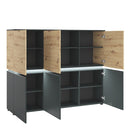 Luci 6 Doors Cabinet with LED Lighting by Lavishway | Hallway Cabinets-34491