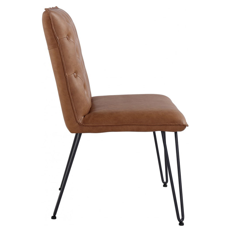 Studded Back Tan Leather Dining Bench by Lavishway | Dining Benches-31359