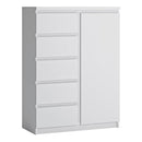 Fribo White Wooden 5 Drawers Hallway Cabinet by Lavishway | Cupboards & Cabinets-34479