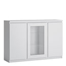 Fribo White 3 Doors Glazed Centre Sideboard by Lavishway | Sideboards-34470