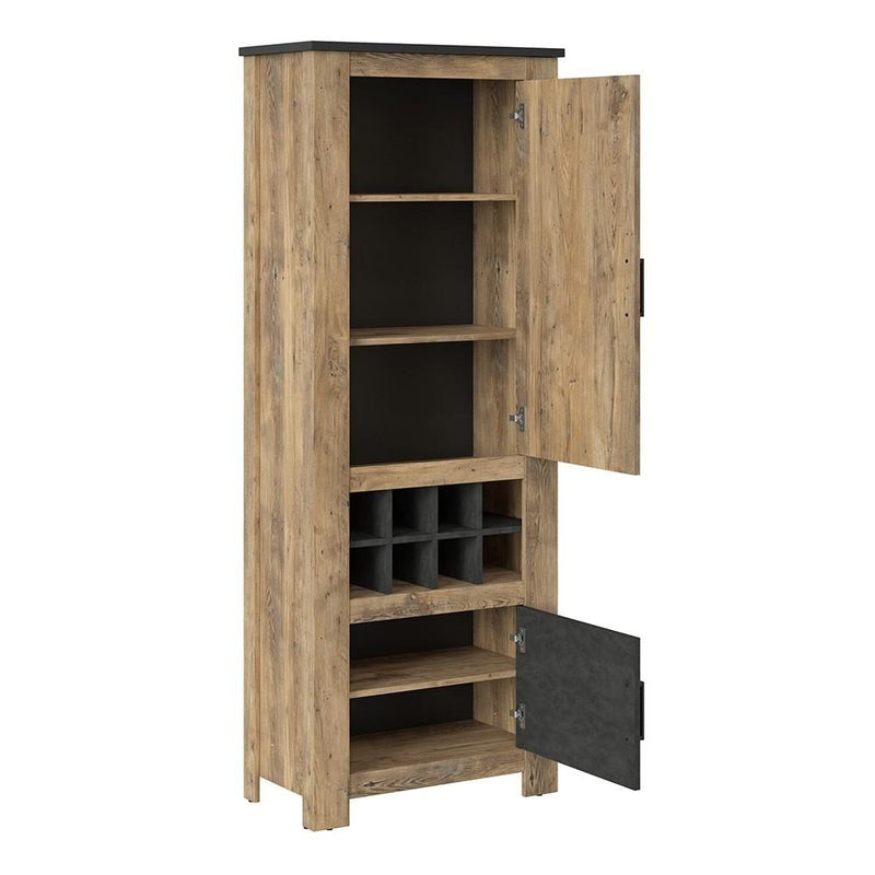 Rapallo 2 Door Cabinet with Wine Rack Cabinet by Lavishway | Wine Racks-34421