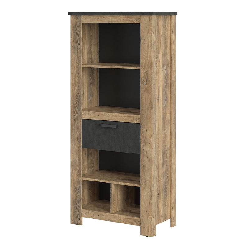 Rapallo Chestnut & Matera Grey Bookcase by Lavishway | Book Shelves and Cabinets-34409