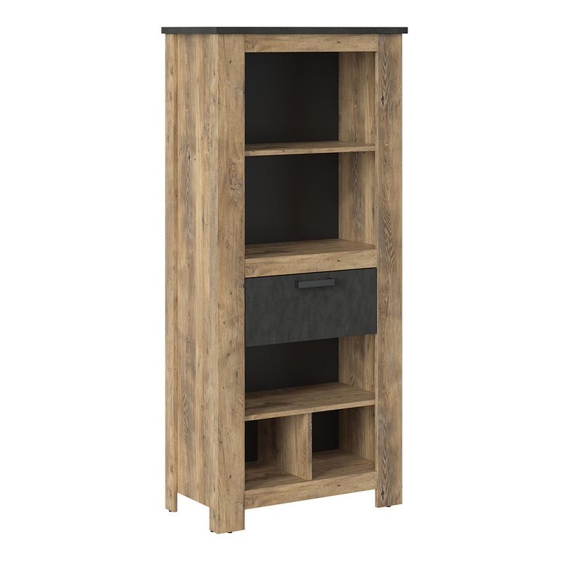 Rapallo Chestnut & Matera Grey Bookcase by Lavishway | Book Shelves and Cabinets-34407