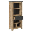 Rapallo Chestnut & Matera Grey Bookcase by Lavishway | Book Shelves and Cabinets-34408