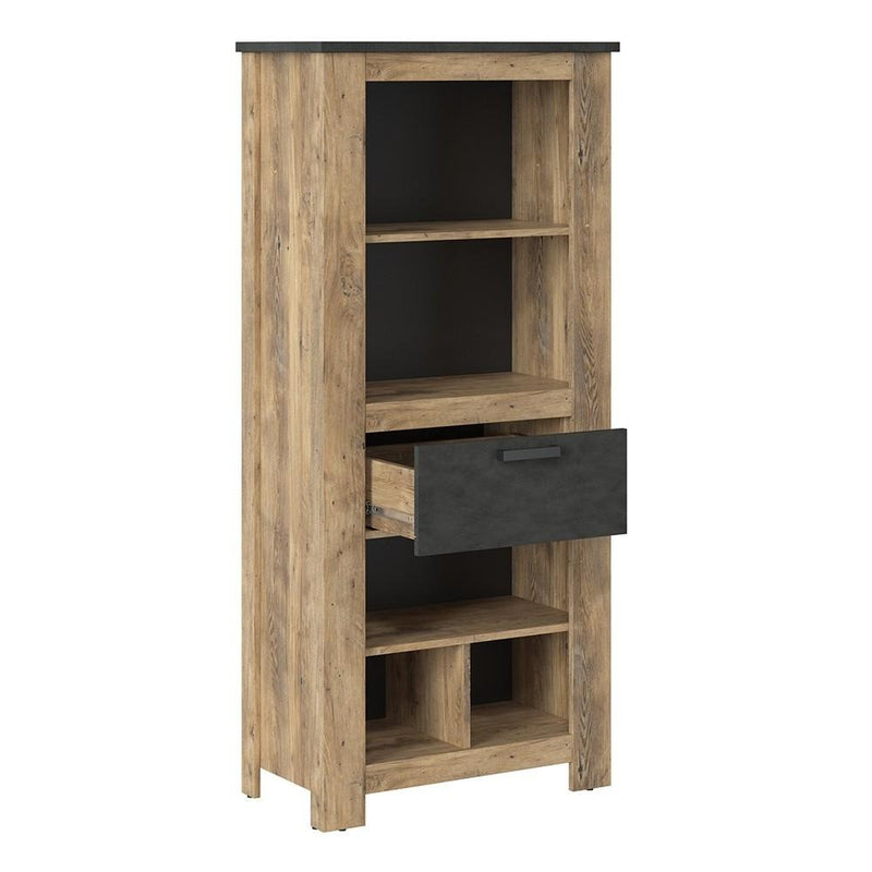 Rapallo Chestnut & Matera Grey Bookcase by Lavishway | Book Shelves and Cabinets-34408