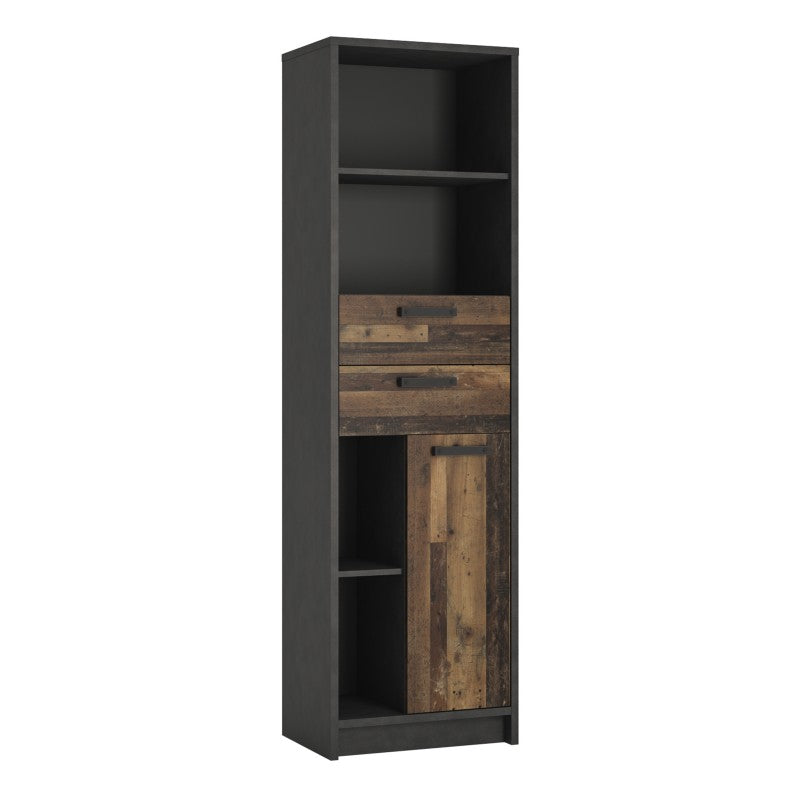 Brooklyn Walnut & Dark Matera Grey Bookcase by Lavishway | Bookcases & Shelves