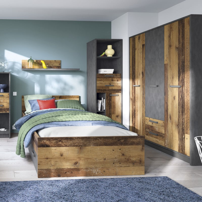 Brooklyn Walnut & Dark Matera Grey Bookcase by Lavishway | Bookcases & Shelves