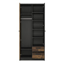 Brooklyn Walnut 2 Doors & 2 Drawers Wardrobe by Lavishway | Wardrobes