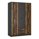 Brooklyn Walnut 3 Doors & 2 Drawers Wardrobe by Lavishway | Wardrobes