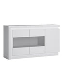 Lyon 3 Door Glazed LED Lighting Sideboard by Lavishway | Sideboards
