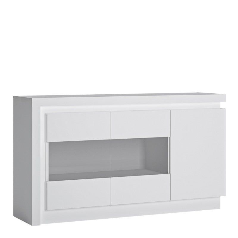 Lyon 3 Door Glazed LED Lighting Sideboard by Lavishway | Sideboards