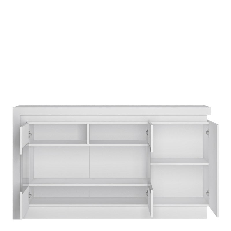 Lyon 3 Door Glazed LED Lighting Sideboard by Lavishway | Sideboards