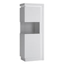 Lyon White High Gloss Narrow Display Cabinet by Lavishway | Display Cabinet