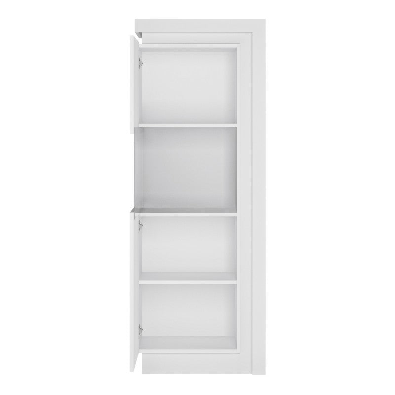 Lyon White High Gloss Narrow Display Cabinet by Lavishway | Display Cabinet