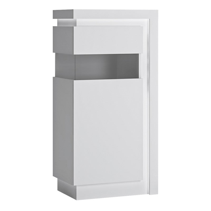 Lyon White High Gloss Wide Display Cabinet by Lavishway | Display Cabinet