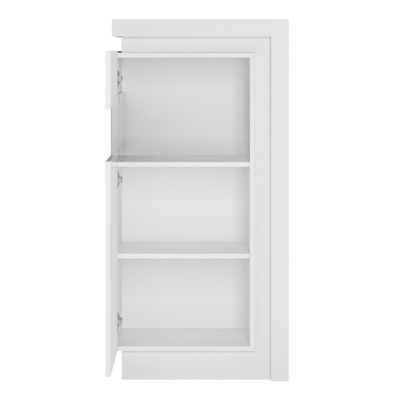 Lyon White High Gloss Wide Display Cabinet by Lavishway | Display Cabinet