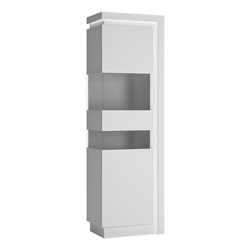 Lyon Tall High Gloss Narrow Display Cabinet by Lavishway | Display Cabinets