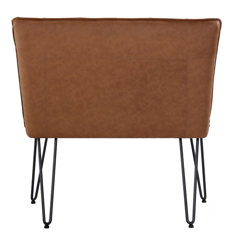Studded Back Tan Leather Dining Bench by Lavishway | Dining Benches-31358