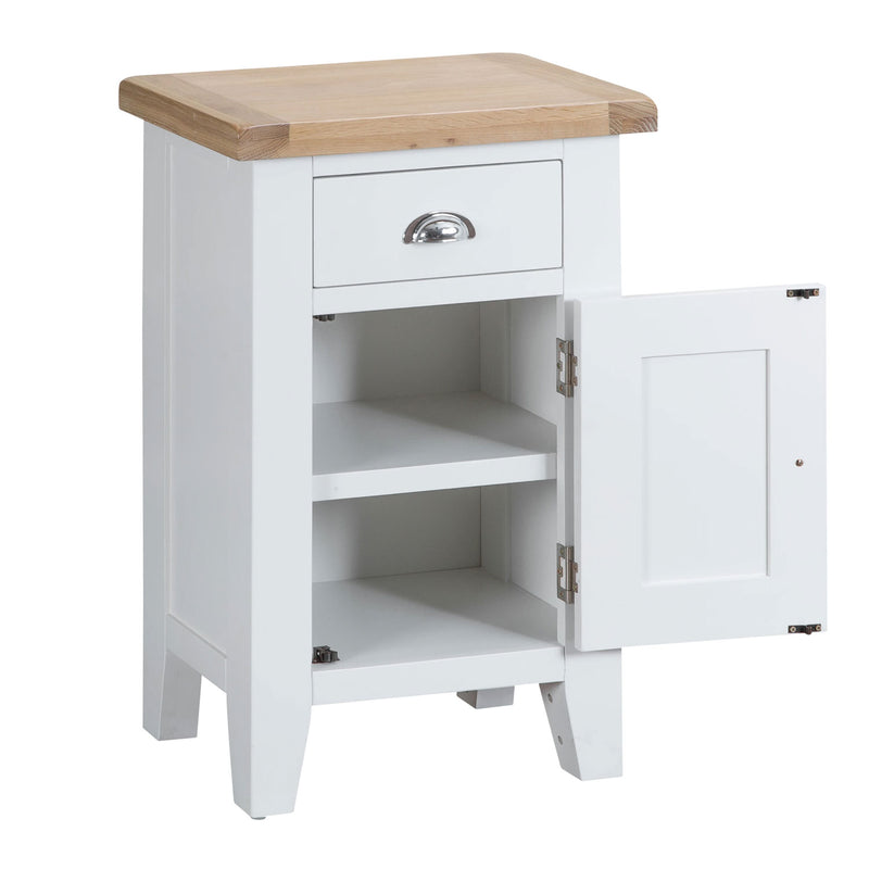 Tattershall Oak Top Small Cupboard in White by Lavishway | Cupboards & Cabinets-33009