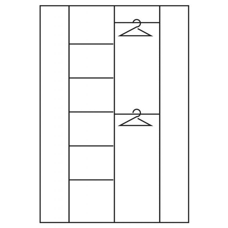 4Kids Corner Wardrobe with Lilac Handles by Lavishway | Wardrobe-44988