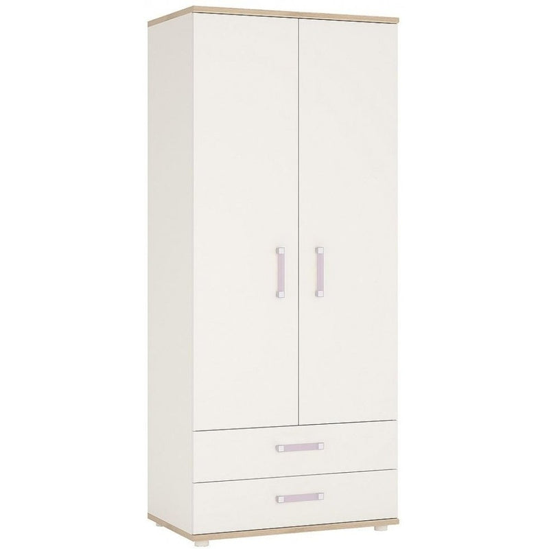 4Kids Wardrobe with Lilac Handles by Lavishway | Wardrobe-45001