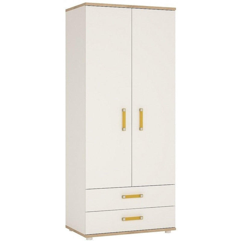 4Kids Wardrobe with Orange Handles by Lavishway | Wardrobe-44866