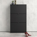 Shoes Black 3 Tilting & 2 Layer Shoe Cabinet by Lavishway | Shoe Cabinets-28994