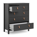 Barcelona Matt Black 2 Over 3 Chest of Drawer by Lavishway | Chest Of Drawers-30241