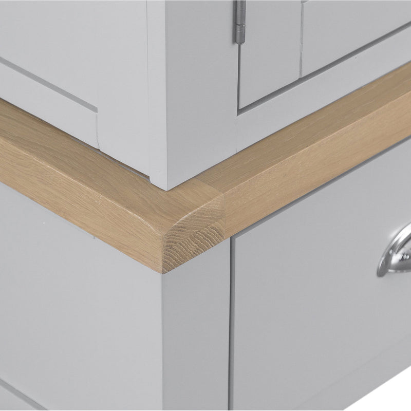 Tattershall Oak Top Large Wardrobe in Grey by Lavishway | Wardrobe-33003