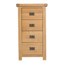 Chunky Oak Narrow 4 Drawer Chest by Lavishway | Chest Of Drawers-37260