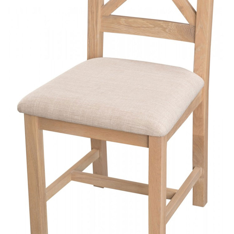 London Oak Cross Back Dining Chair Set of 2 by Lavishway | Dining Chairs-30709