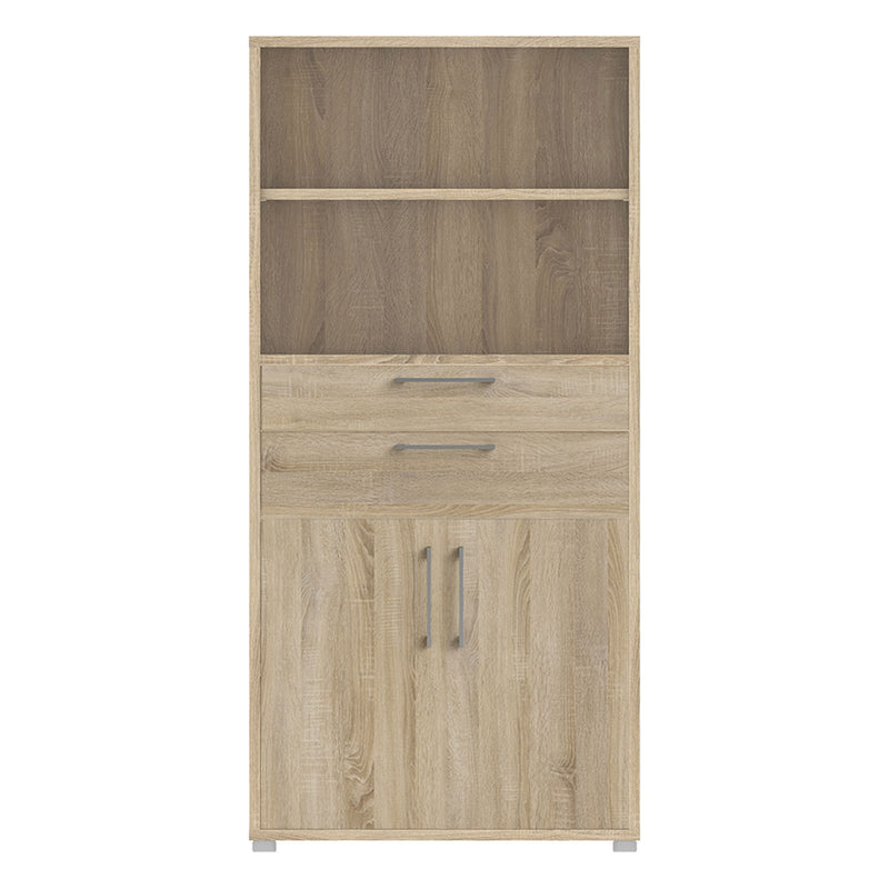 Prima Oak 2 Doors Bookcase With 4 Shelves by Lavishway | Book Shelves and Cabinets-29216