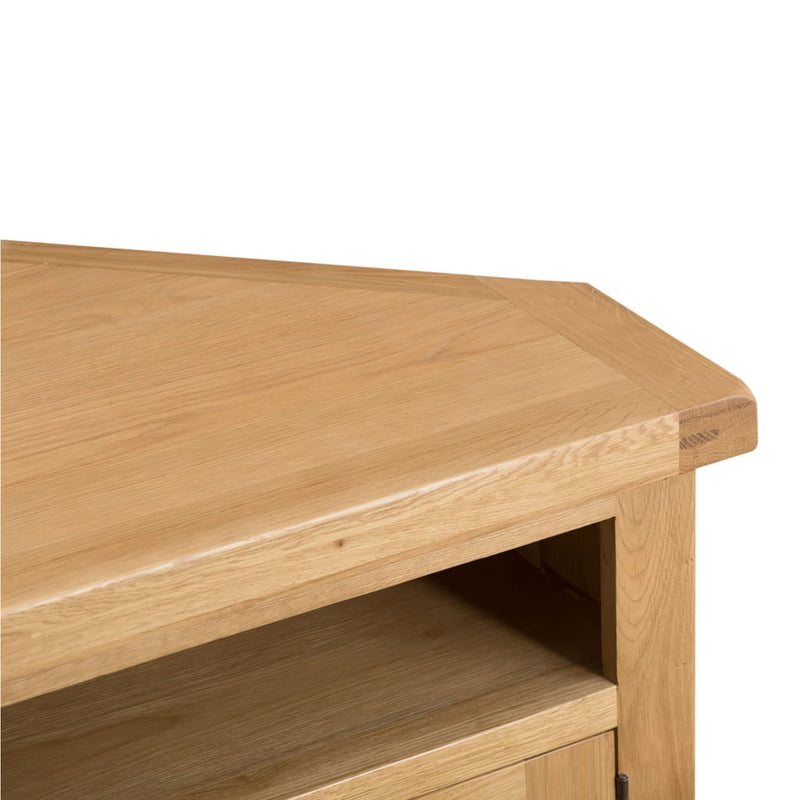 Chunky Solid Oak Corner TV Unit by Lavishway | TV Units Cabinets-37211