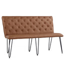 Studded Back Tan Leather Dining Bench by Lavishway | Dining Benches-31377