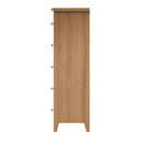 Guildford Solid Oak 5 Drawers Narrow Chest by Lavishway | Chest Of Drawers-32096