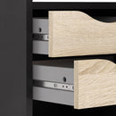 Function Plus Oak & Black Corner Desk by Lavishway | Desk Pedestals-29674