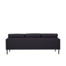 Larvik Fabric 3 Seater Sofa with Black Legs by Lavishway | Fabric Sofas-30366